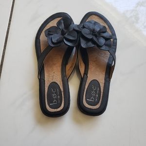 BOC 💜 Leather Floral Flower Thong Sandals Shoes